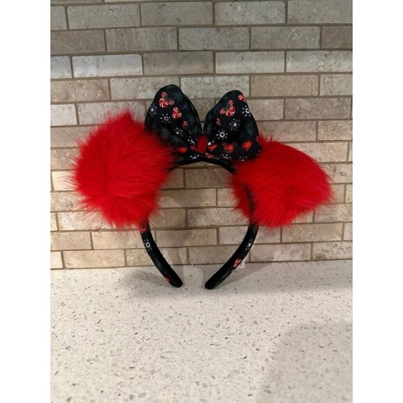 Disney Parks Christmas Minnie Mouse Ear Headband Holiday Sweater - Picture 1 of 4